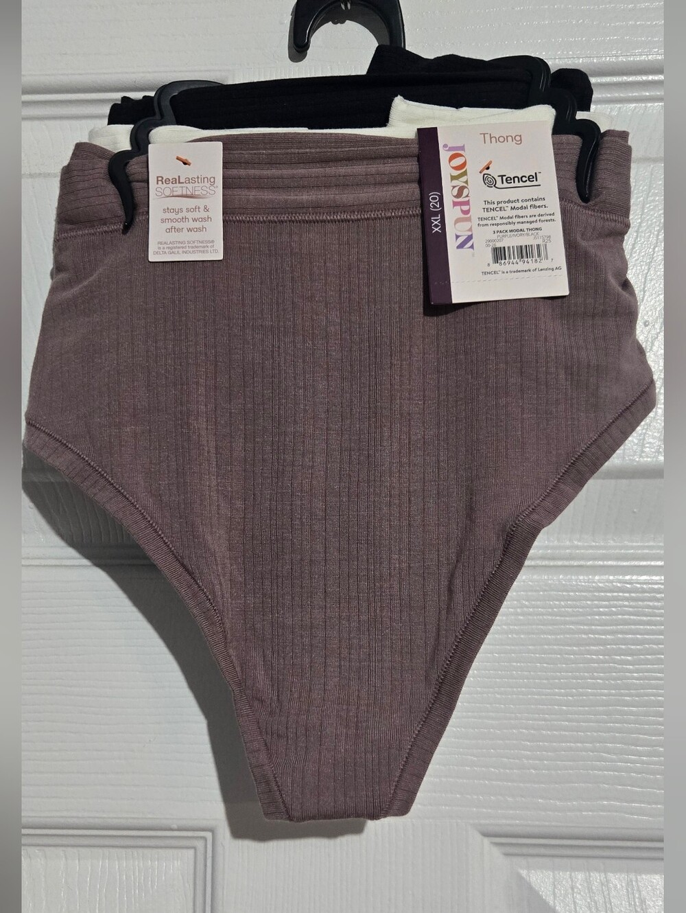 Joyspun Tencel Thong 3pk Mauve Black White